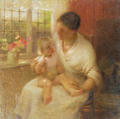 Una Madonna de cabaña, 1907 de William Edward Stott